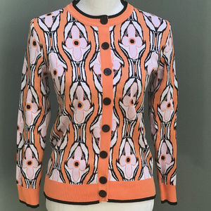 Beautiful Pink, Orange, Black Cardigan Sweater S M